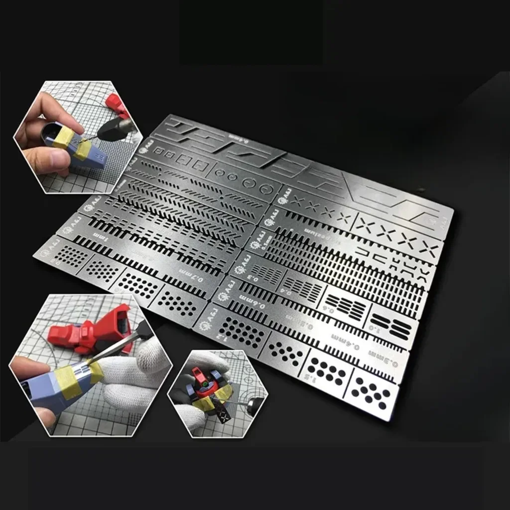 Metallic Paint Set - 13 In 1 Carving Ruler Drill