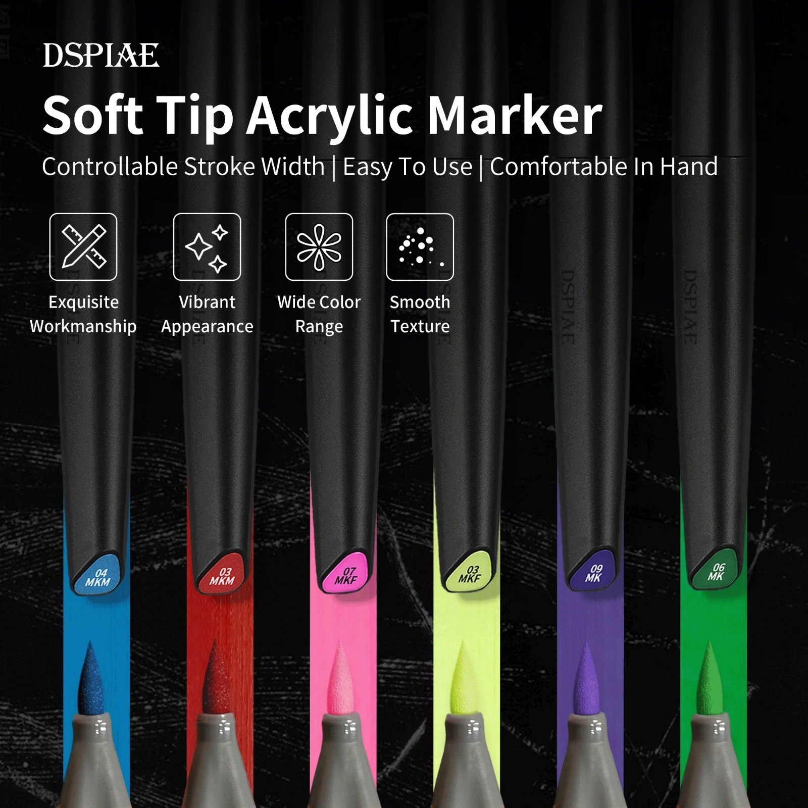 Metallic Paint Set - DSPIAE Soft Tip Water Based Marker
