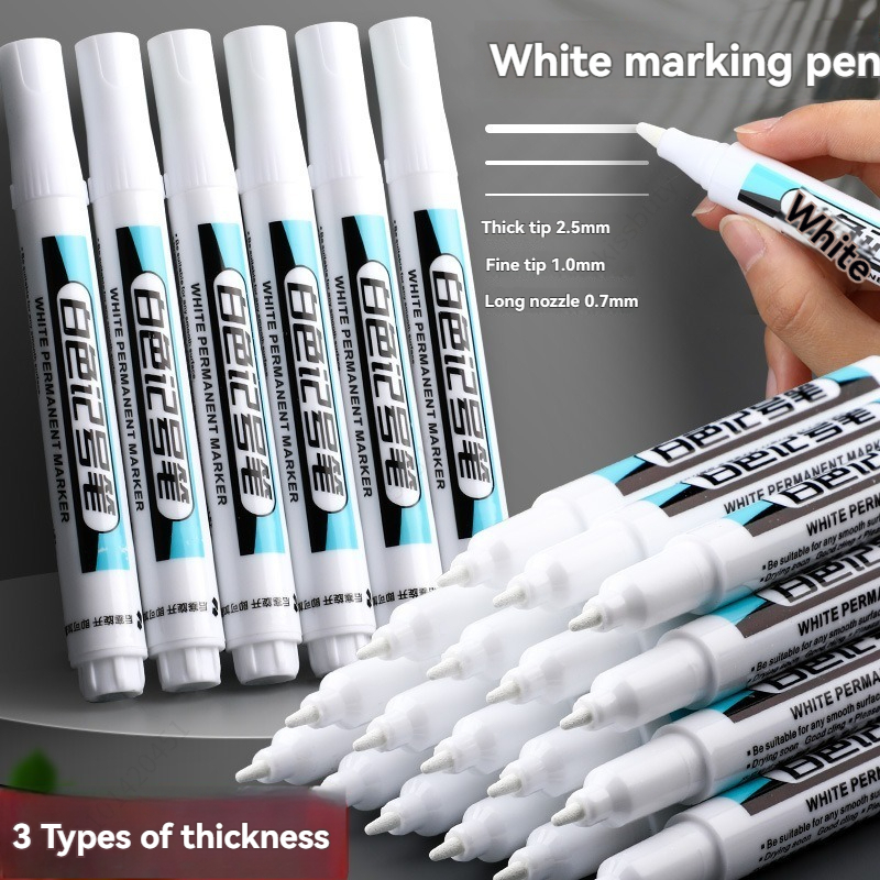 Metallic Paint Set - 20Pcs White Ink Permanent Marker Pens