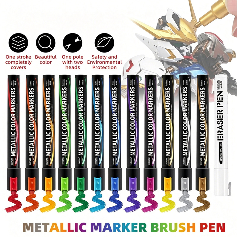 Metallic Paint Set - Metallic Markers Colouring Pens for Mech