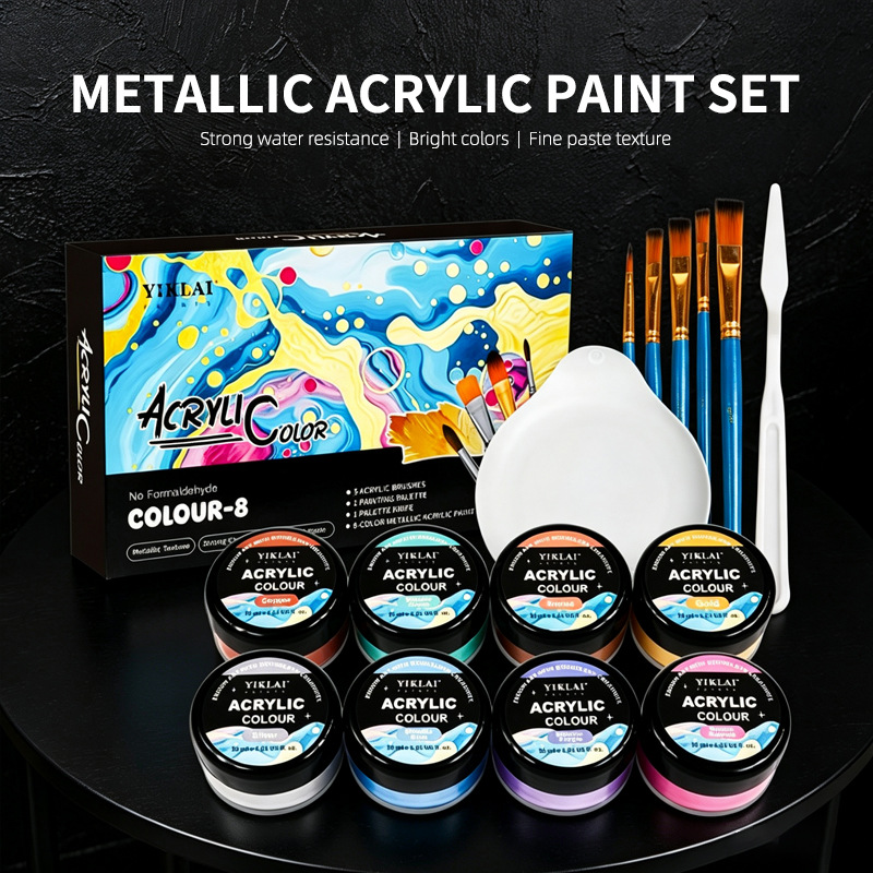 30ml 8 Color Metallic Gradient - Metallic Paint Set review and price