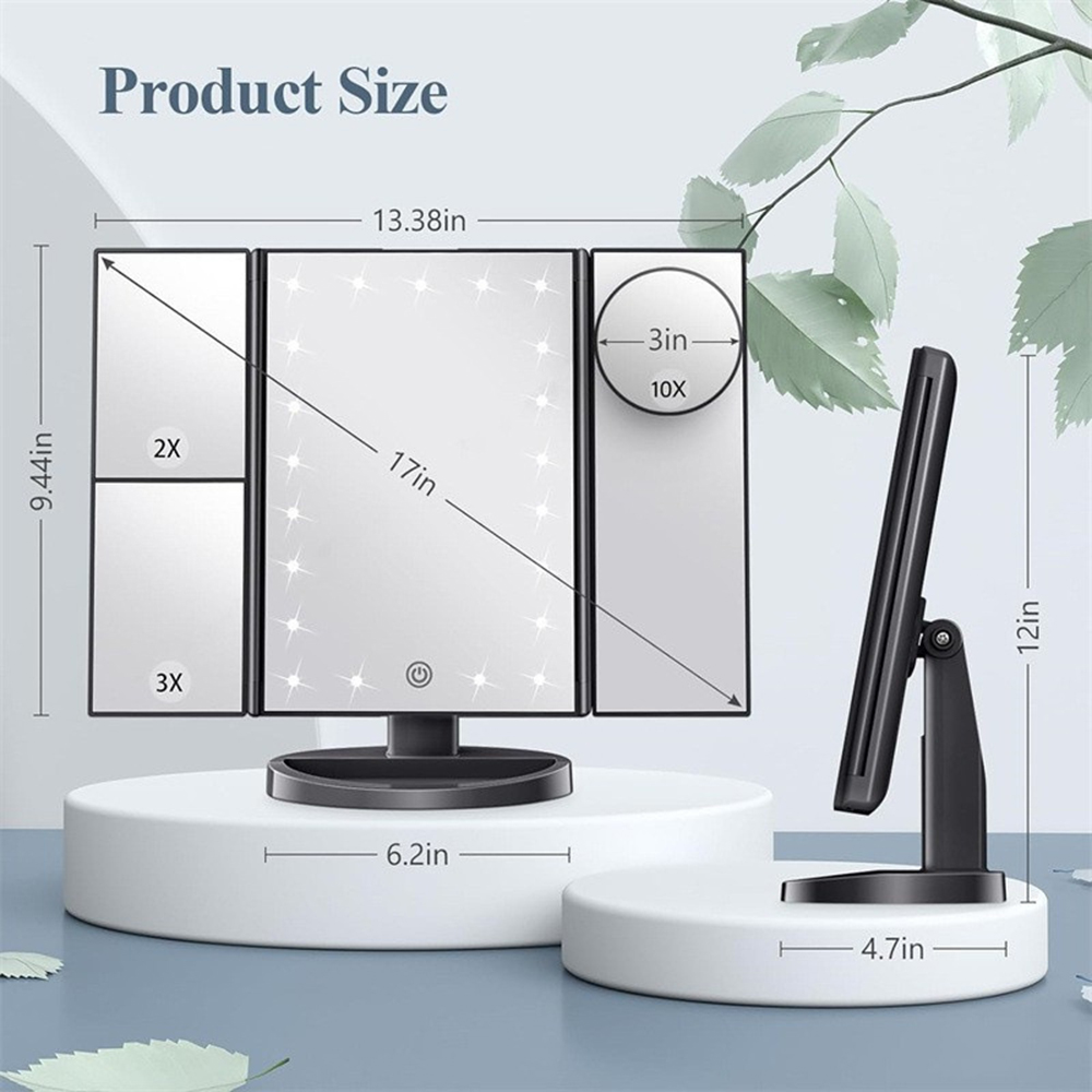 Bathroom Folding Makeup Mirror - Magnifier With Light review and price