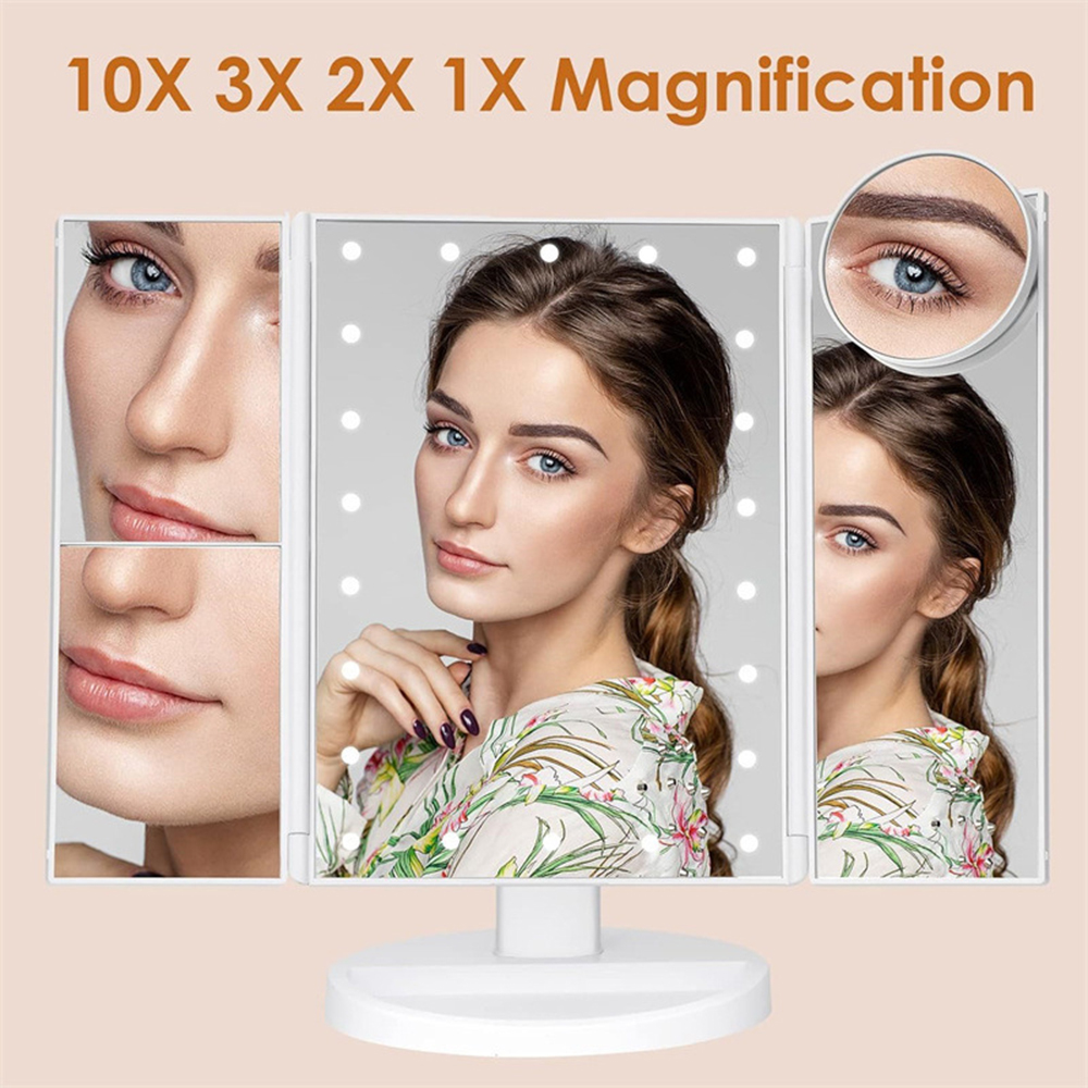 Bathroom Folding Makeup Mirror - Magnifier With Light review and price