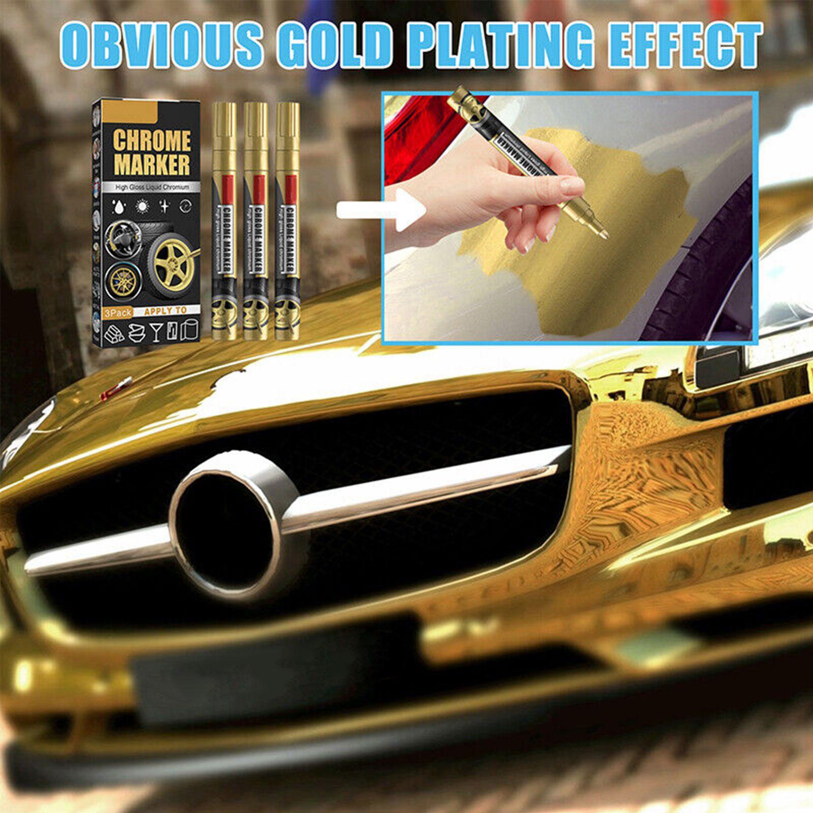3Pcs/Set Chrome Marker Pen Car - Metallic Paint Set review and price